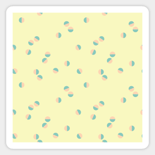 Scattered Dots Minimalist Geometric Pattern - Cute Pastel Yellow Sticker